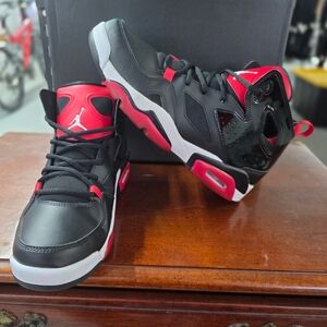 Jordan Flight Club '91 Black/Red Basketball Shoes Size 9.5